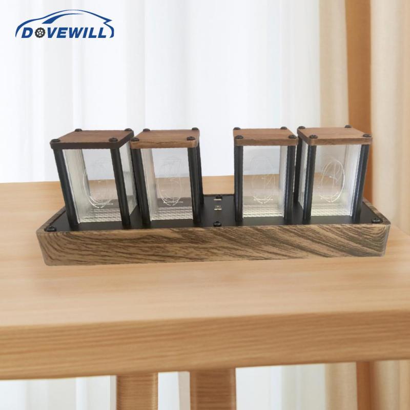 [Dovewill] RGB Nixie Tube Clock LED Desktop Clock Vintage USB Powered Color Changing Glow Tube Gift 
