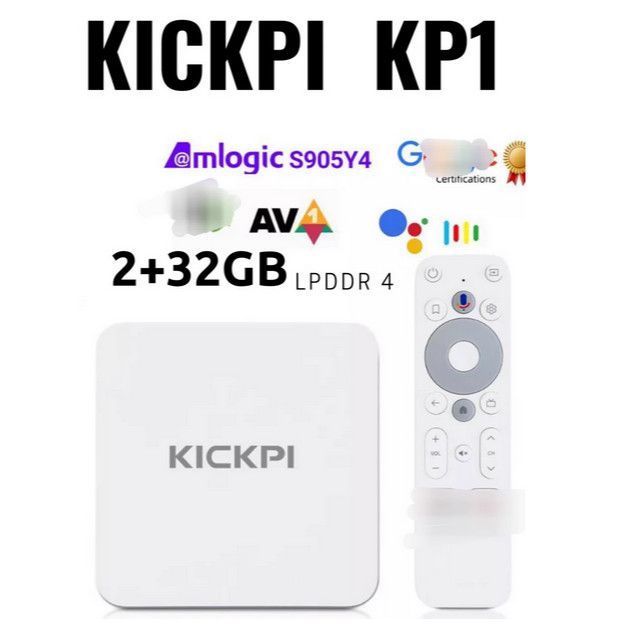 KICKPI KP1 กล่องทีวี 2/32G Android 12 กล่องทีวี 5gwifi S905Y4 Set-Top box Cross-Border