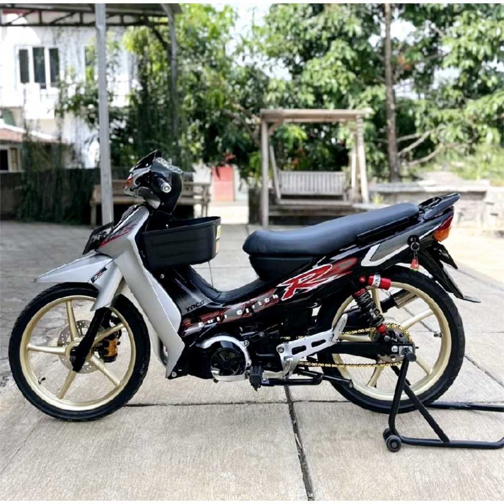 PnP Striping สติกเกอร์ Polet รายชื่อรถจักรยานยนต์ Yamaha F1ZR fizr fiz r f1 zr 2002 สีดําเงินรายการร