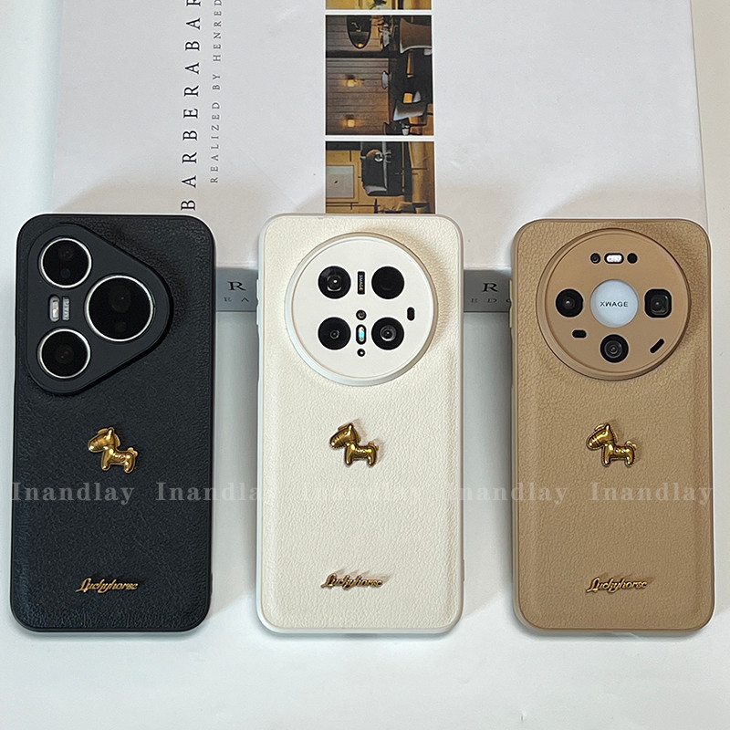 3D Horse Design PU หนังสําหรับ Huawei P60 P60Pro P70 P70Pro P80 P80Pro Mate60 Mate70 Mate80promax
