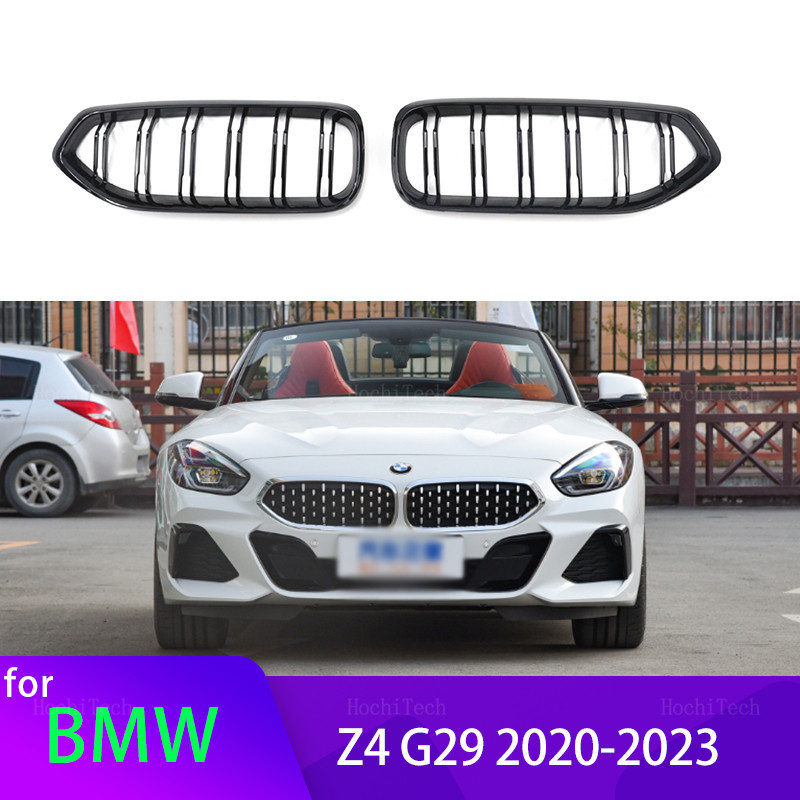 1 คู่รถ Glossy สีดํากันชนหน้า Double 2 Slat ไตกระจังหน้าสําหรับ BMW Z4 2019 - 2024 G29 Roadster M40i