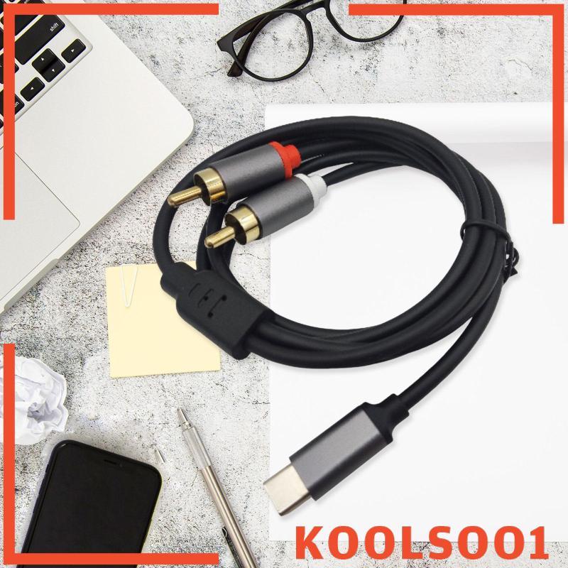 [Koolsoo1] Type-c Male to 2 RCA Y Male Cable Stereo Audio Cord RCA Y Splitter Cord