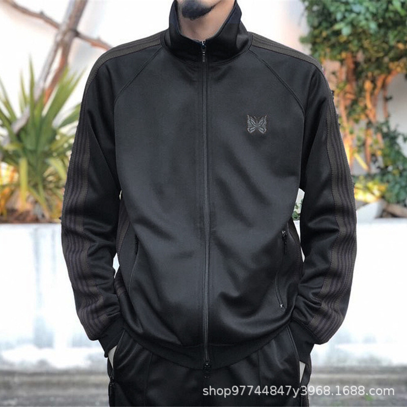 AXCC Needles Track Limit Jacket Retro Striped Casual Jacket Sports Fabric Men's and Women's Jacket