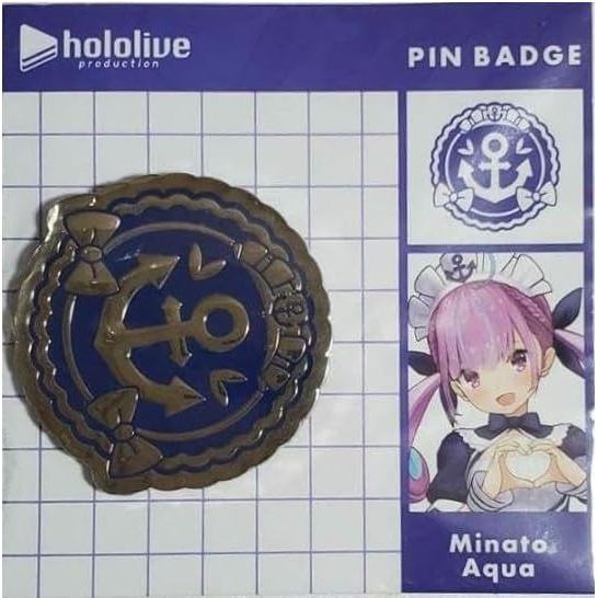 Hololive Minato Aqua Holo Emblem Pin BadgeㅤDirect From Japan

