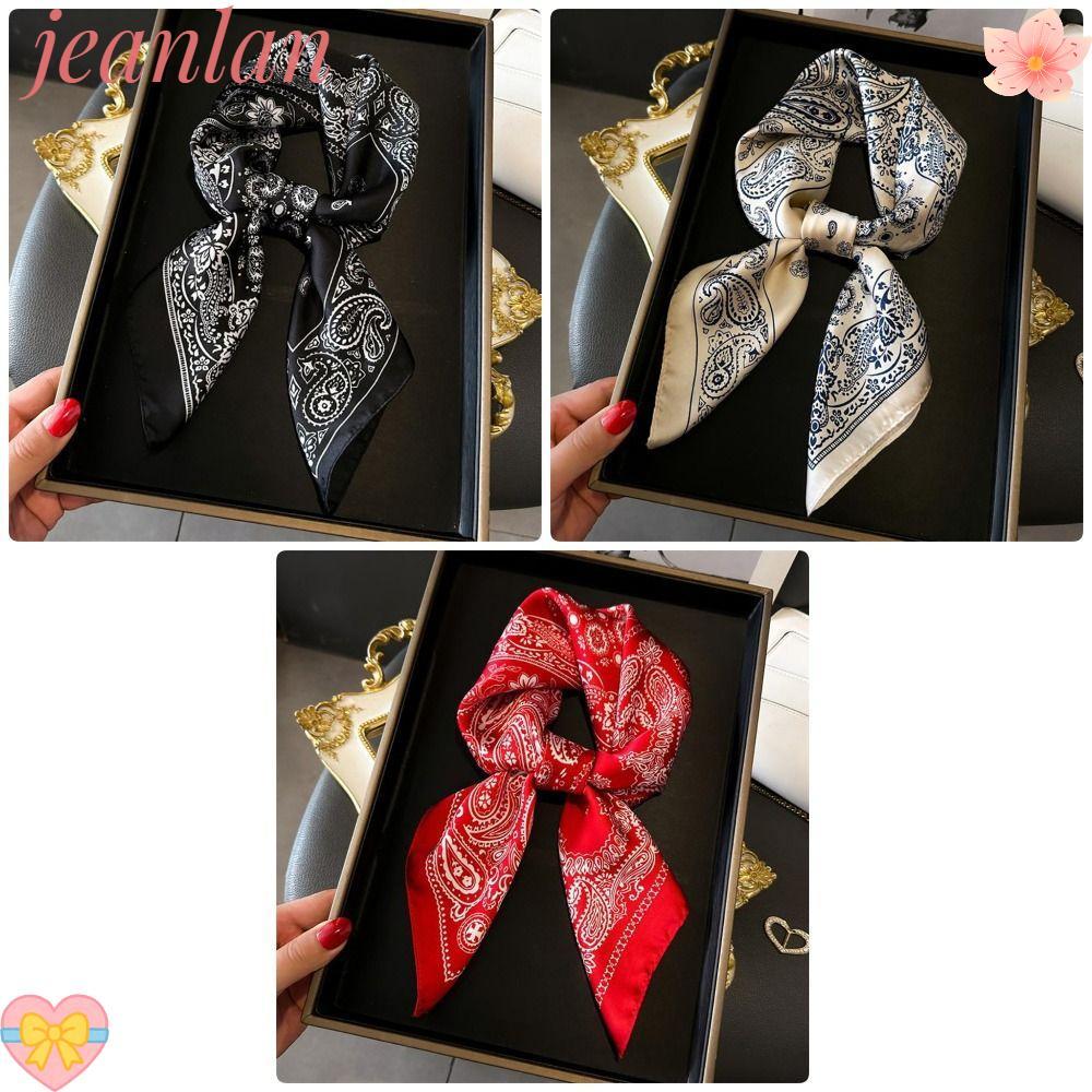 JEANLAN 1 ชิ้นผ้าพันคอสี่เหลี่ยม, Paisley พิมพ์ Breathable เลียนแบบผ้าพันคอผ้าไหม,ทนทาน 70x70 ซม.Windproof Luxury Neckerchief แฟชั่นอุปกรณ์เสริม