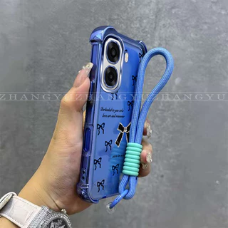 เหมาะสําหรับ OPPO A6X 4G 5G เคสโทรศัพท์ใหม่ bow soft shell กันกระแทก rotective กรณี lanyard SZ45