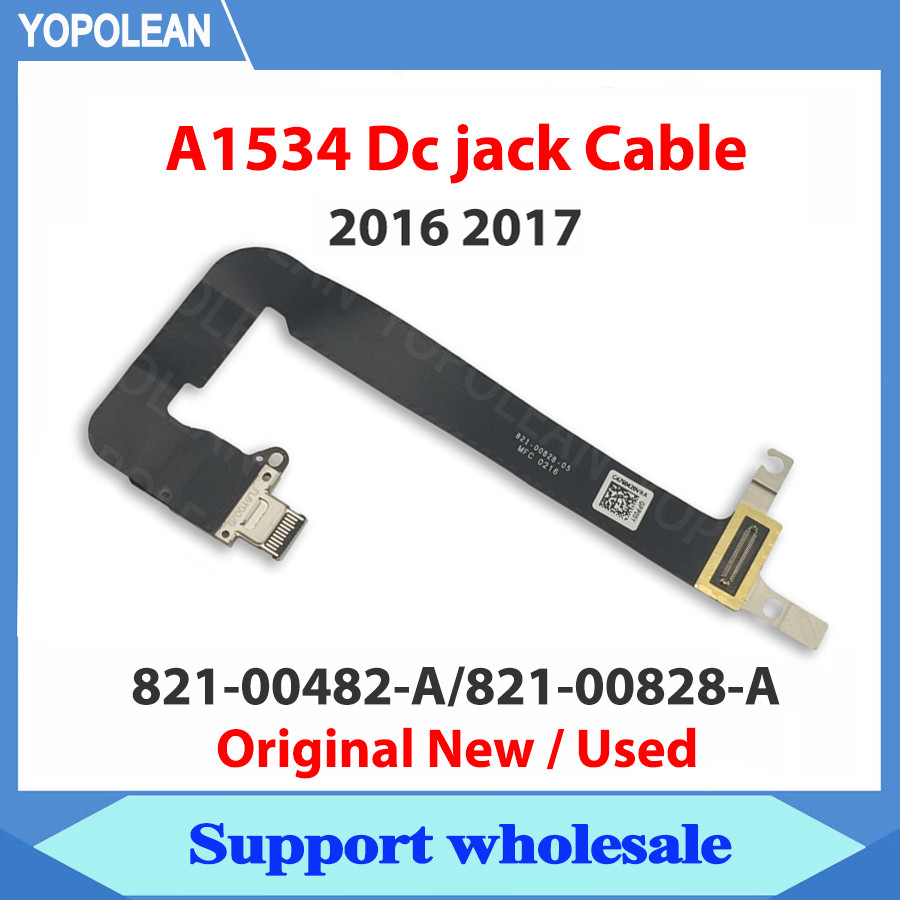 Original A1534 USB-C ชาร์จพอร์ต Flex สําหรับ Macbook 12 "Retina A1534 DC Power Jack สาย 821-00482-A 