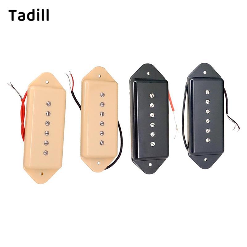 [negjsg] Replacement Soapbar P90 Guitar Pickup Neck & Bridge สําหรับ LP กีตาร์ไฟฟ้าสีดํา