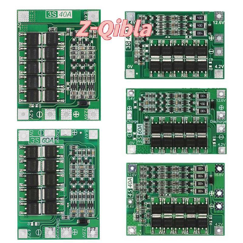 [Z-Qibla-t] 3S 4S 40A 60A Li-ion Charger แผ่นป้องกัน 18650 BMS สําหรับมอเตอร์เจาะ 11.1V 12.6V/14.8V 