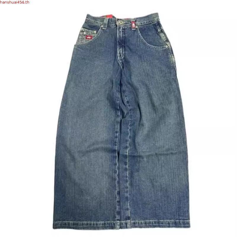 กางเกงยีนส์ขากว้างสไตล์ JNCO American Street Hip-Hop Harajuku Y2K คุณภาพสูง