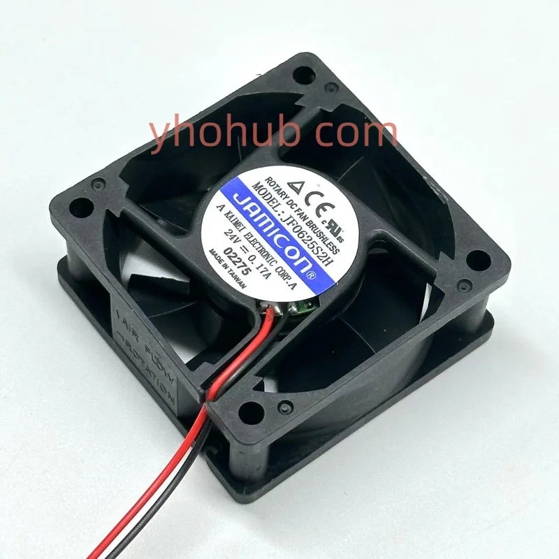 JAMICON JF0625S2H DC 24V 0.17A 2 สาย 60x60x25 มม. พัดลมระบายความร้อนเซิร์ฟเวอร์