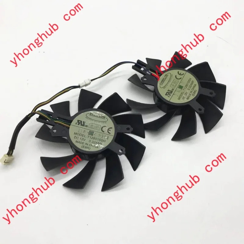 Everflow T128015SH พัดลมระบายความร้อนเซิร์ฟเวอร์ DC 12V 0.32AMP 75X75 มม. พัดลมระบายความร้อนคู่
