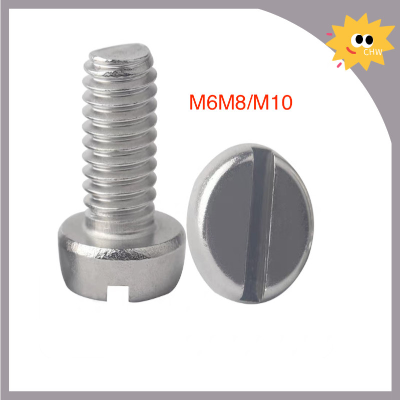 304 สแตนเลส one-slot สกรูหัวทรงกระบอก GB65 สกรู slotted หัวกลม bolt M6M8/M10CHW