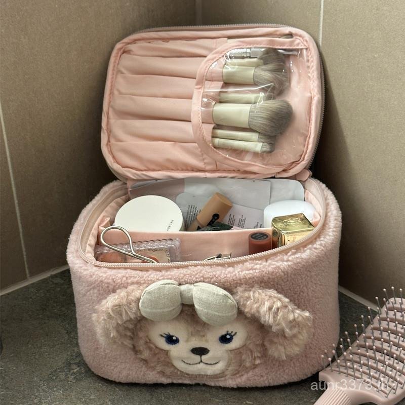 กระเป๋าเครื่องสําอางแบบพกพาความจุกระเป๋าดอกกุหลาบสไตล์ใหม่การจัดเก็บแบบพกพาพาร์ทิชันหิมะขนาดใหญ่หญิง