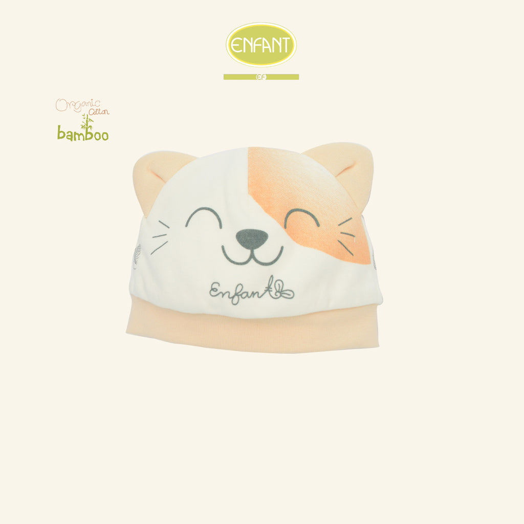 ENFANT GREEN หมวกเด็กอ่อน แรกเกิด-3เดือน แมวน้อย ER7S37