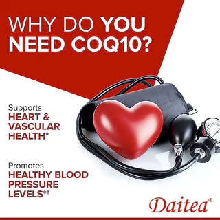 Daitea Coenzyme Q10 Dietary Capsules เสริมธาตุเหล็ก รักษาสุขภาพช่องปากและเหงือก และรองรับสุขภาพหลอดเลือด