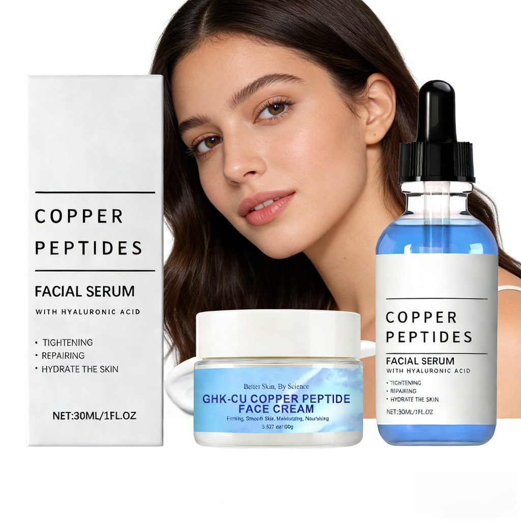 GHK-Cu Professional Repair & Lift Duo Set – 30ml Serum & 100g Firming Cream พร้อมเปปไทด์ทองแดงเข้มข้น, ริ้วรอย Diminishes, เพิ่มความยืดหยุ่นและคืนความอ่อนเยาว์ Glow