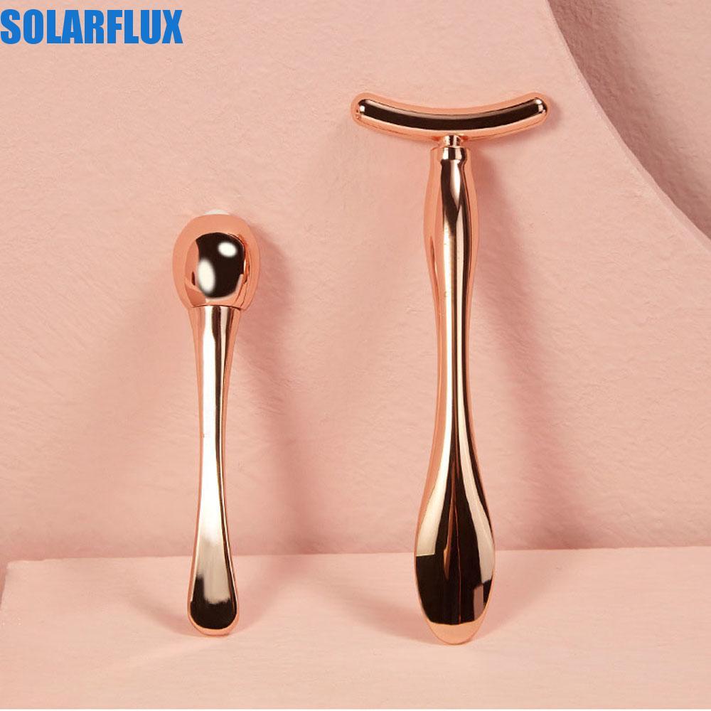 SOLARFLUX ลูกกลิ้งนวดตา Anti Dark Circles Mini Magic Stick ไม้นวด T-shape Eye ครีมช้อน