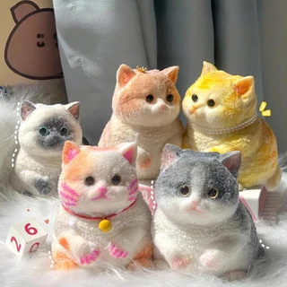 น่ารักแมวอ้วนสีส้มตุ๊กตาแมวนุ่มเหนียวสาวเด็กของขวัญวันเกิด Fidget Squishy ของเล่นเครื่องประดับสัตว์เลี้ยงของขวัญขายร้อน