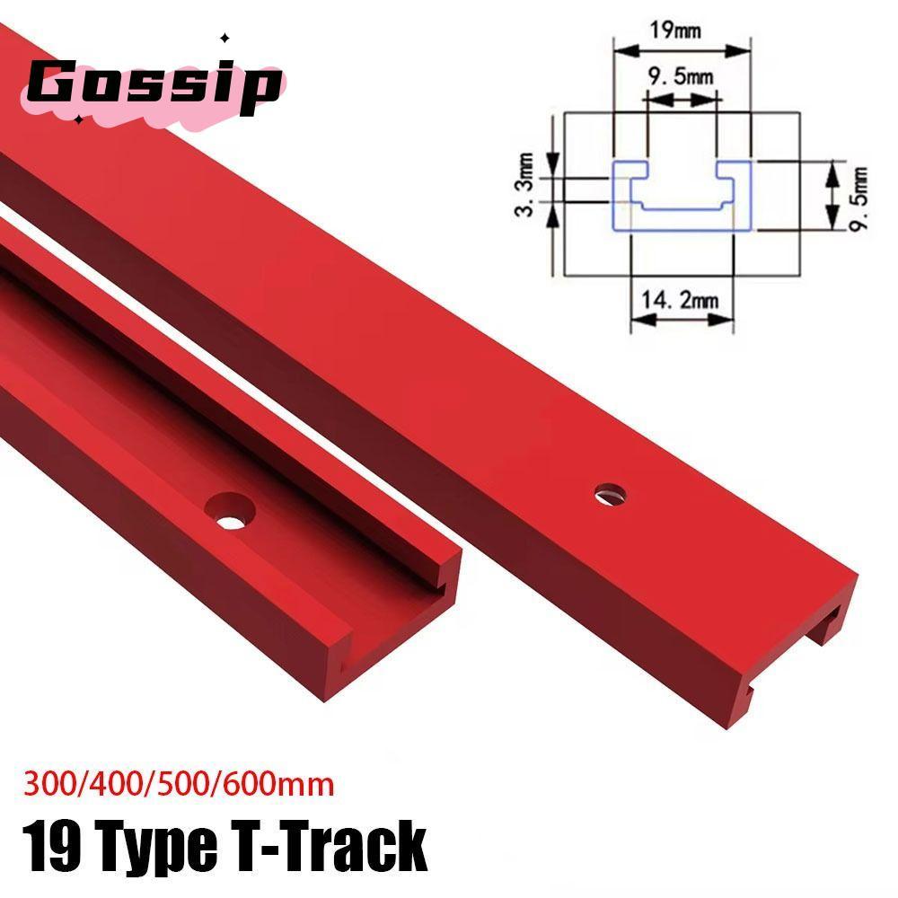 GOSSIP 1 ชิ้น T-Slot Track, 300-600 มิลลิเมตร T Slider Fixture Slot สไลด์ T-Track, ทนทาน 19 ประเภท 1