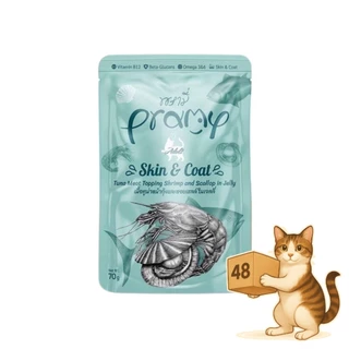 (ยกลัง 48 ซอง) Pramy พรามี่ อาหาร เปียกแมว แมวโต ลูกแมว แมวแก่ ทุกรสชาติ ทูน่า แซลมอน ไก่ 1 ซอง 70g
