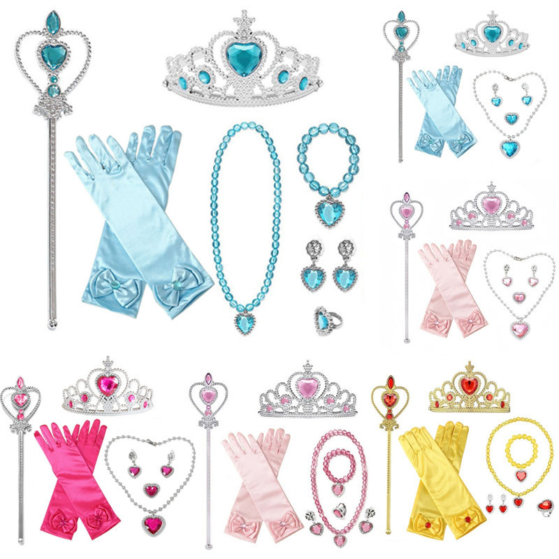 มงกุฎเจ้าหญิง ชุดไม้กายสิทธิ์ ถุงมือ แถบคาดศีรษะ ชุดแต่งตัวเจ้าหญิงครบเซ็ต พร็อพถ่ายรูป การแสดงบนเวที ปาร์ตี้วันเกิด