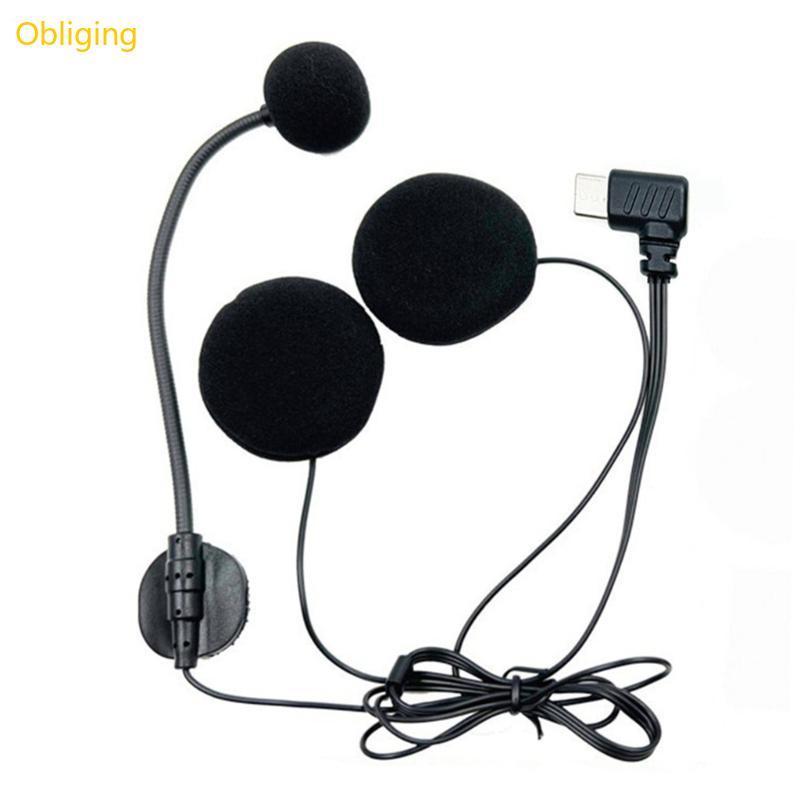 Obliging Omnidirectional Half Hooded Helmets Headset Mic with Boom for Motorcycles with Type C Micro