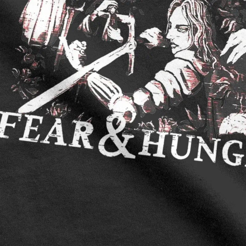 เสื้อยืดผู้ชายลายตลก "Fear And Hunger" ผ้าฝ้าย แขนสั้น คอกลม เสื้อพิมพ์ลาย