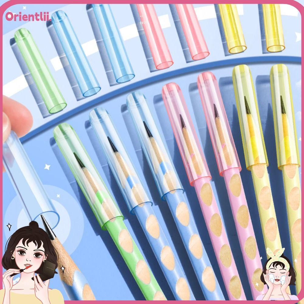 ORIENTTK 35 ชิ้น/กล่องดินสอ,พลาสติกโปร่งใสดินสอป้องกัน,น่ารักสีทึบดินสอ Nib ฝาครอบป้องกันนักเรียน