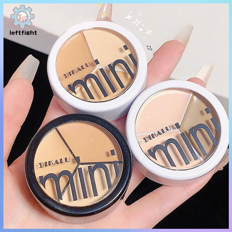 ซ้าย DIKALU 6.5 กรัมธรรมชาติ 3 สีคอนซีลเลอร์ Palette ปกปิดความหมองคล้ําสิวรูขุมขนครีมคอนซีลเลอร์ Fac