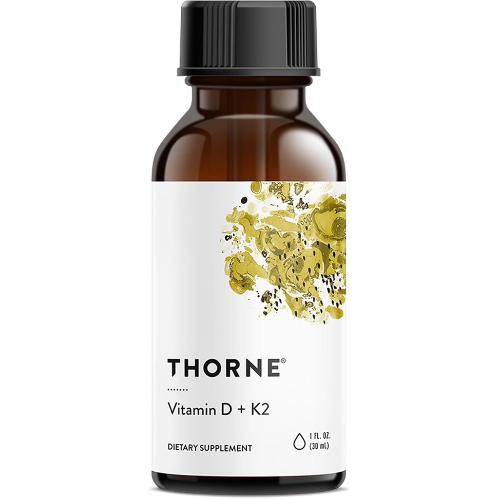 THORNNE - Vitamin D + K2 Liquid with a Metered Dispenser - Vitamins D3 & K2 to port Healthy Bones & 