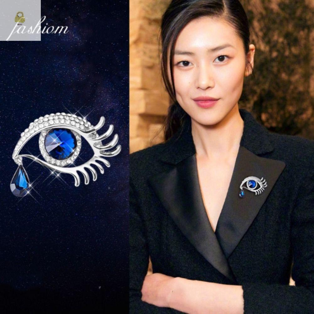 WAY Devil Eye เข็มกลัด Pin, ตกแต่งคริสตัลจี้ Rhinestone Eye เข็มกลัด,ที่ไม่ซ้ํากัน Luxury Badge Pin 