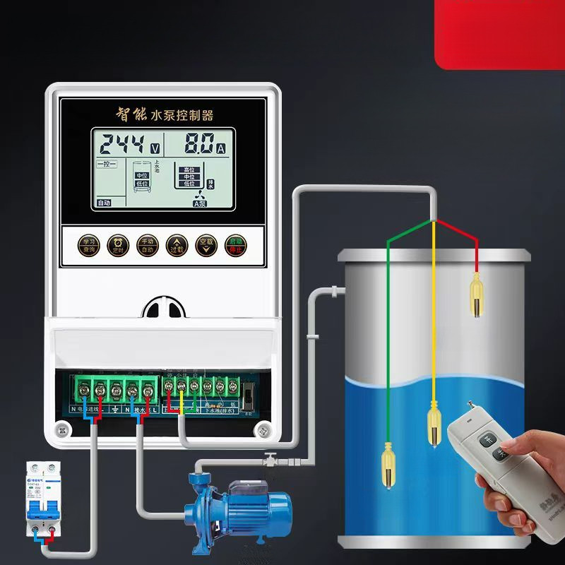 ☽☾ตัวควบคุมระดับน้ำ 220V อัตโนมัติ ตัวควบคุมปั๊มน้ำ 3เฟส สำหรับหอเก็บน้ำ อ่างเก็บน้ำ จ่ายน้ำ ระบายน้