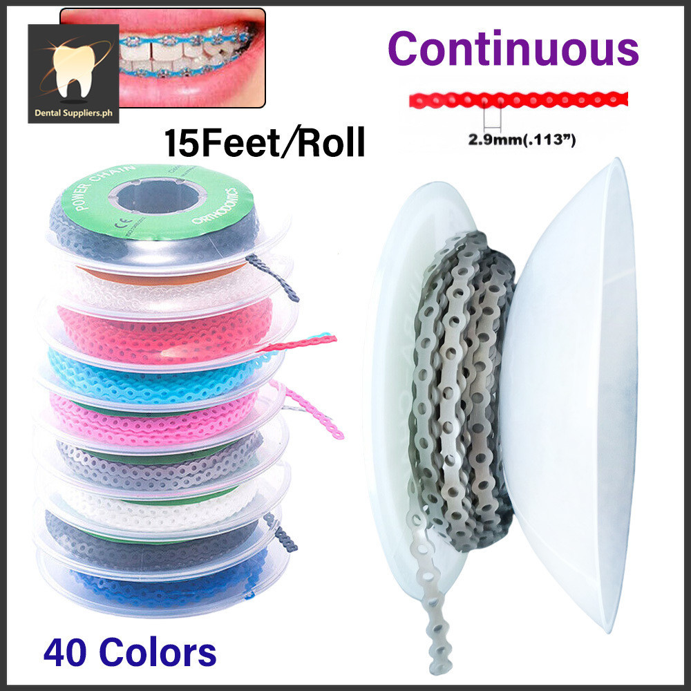 15 ฟุตทันตกรรมจัดฟันยืดหยุ่น Ultra Power Chain ต่อเนื่อง 4.5 M Powerchains ยางรัดวงเล็บวัสดุทันตแพทย์SFVT KREB4