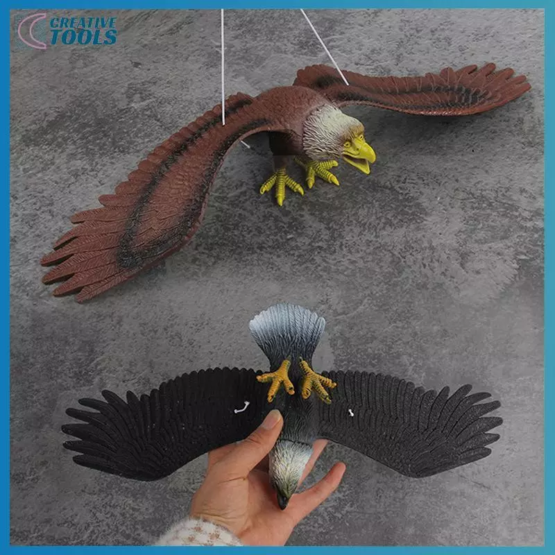 พร้อมสต็อก 1 ชิ้นกลางแจ้ง Eagle ตุ๊กตาแขวนนก Deterrent พลาสติก Eagle เครื่องประดับ Vivid Flying Bird Hawk Decoy Garden หุ่นไล่กา