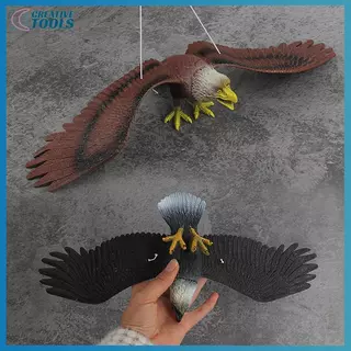 พร้อมสต็อก 1 ชิ้นกลางแจ้ง Eagle ตุ๊กตาแขวนนก Deterrent พลาสติก Eagle เครื่องประดับ Vivid Flying Bird Hawk Decoy Garden หุ่นไล่กา