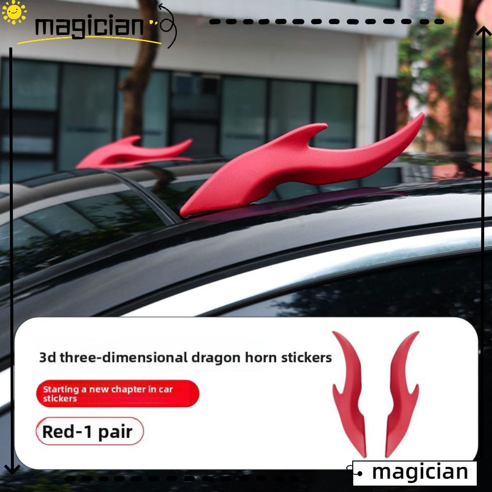 MAGICIAN 1 คู่ตกแต่งหลังคารถ, ฮอร์นมังกรกาวในตัวบริษัท, สไตล์ Stero ออกแบบกันฝน UV-proof ตลกสติกเกอร์รถการปรับเปลี่ยน