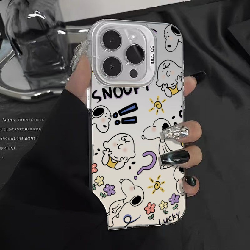 สําหรับ Samsung S26 S24 S23 S22 S21 S25 Plus S25 S24 Ultra S23 S24 S25 S21 S20 FE การ์ตูน Snoopies line Matte กันกระแทกเคสโทรศัพท์ ราคา ถูกที่สุด ดีลบีเคเค แกลเลอรีภาพที่ 3