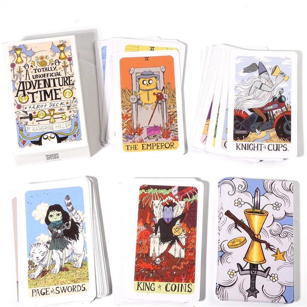 Adventure Time Tarot 78 การ์ด Pocket Edition สําหรับผู้เริ่มต้น Fortune Telling เกมกระดานสําหรับผู้ที่ชื่นชอบไพ่ทาโรต์