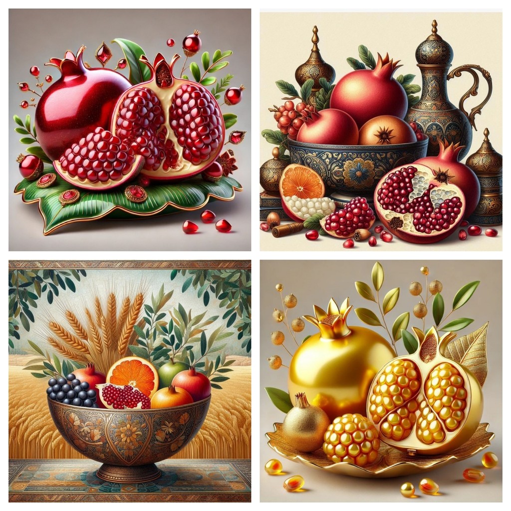 ชุดผลไม้สด/รูปแบบทับทิมชุดภาพวาดเพชร, DIY 5D ภาพวาดเพชรโมเสคภาพวาดผ้าใบทําหัตถกรรมสําหรับตกแต่งผนังศิลปะ,ไร้กรอบ