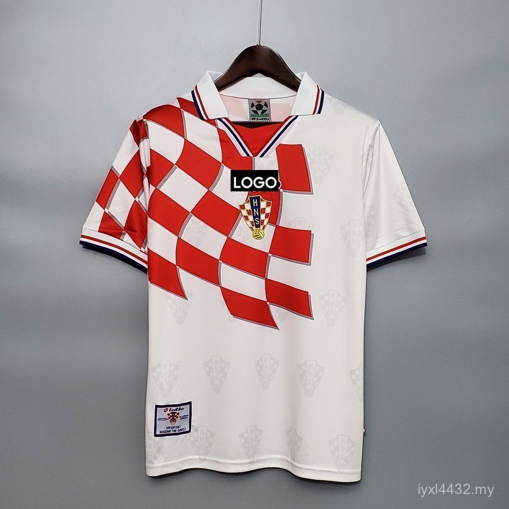 1998 Croatia Home Retro Soccer Jersey Football- Terry66