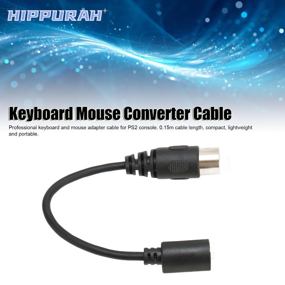 HIPPURAH DIN 5 Pin Male to Mini DIN 6 Pin Female, Plug-and-Play Converter Cable Keyboard Mouse Conve