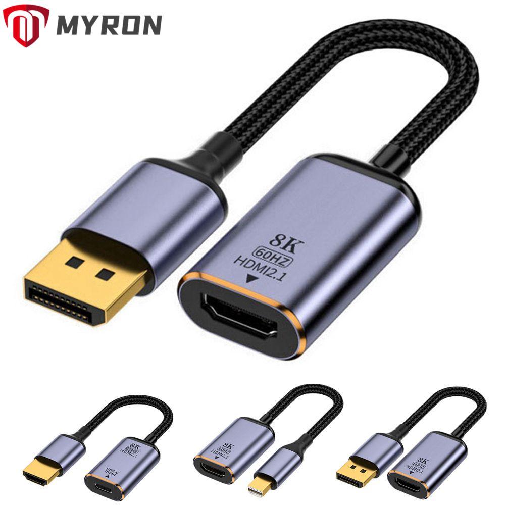 MYRON HDMI เข้ากันได้กับ USB-C Projector Monitor 8K 60Hz Professional Converter