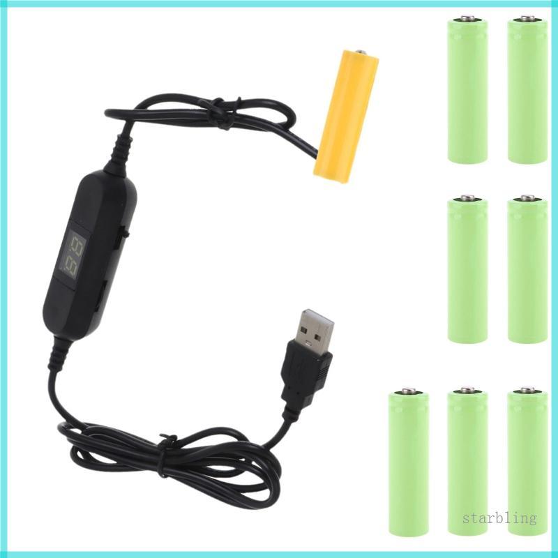 Star Universal 1 2m USB ถึง 1 5V-12V ปรับ AM3 LR6 Dummy สําหรับนาฬิกา Flameless ของเล่นต้นคริสต์มาสเ