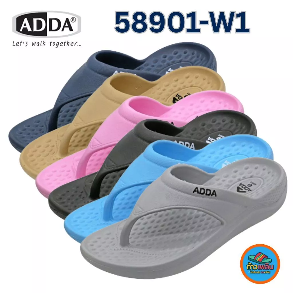 ADDA 58901-W1 รองเท้าแตะหูหนีบผู้หญิง พื้นโฟม EVA ไซส์ (4-6)