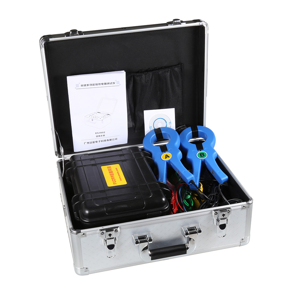 คุณภาพสูง FUZRR ES3002 Manufacture Digital Megohommeter Double Clamp Ground Resistance Tester Earth 