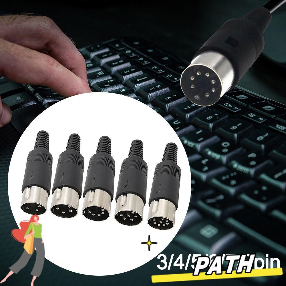PATH Audio AV Connector Adapter, MIDI Power Source Plug แชสซีสาย DIN ชายหญิงปลั๊ก, 3pin 4pin 5pin 6p