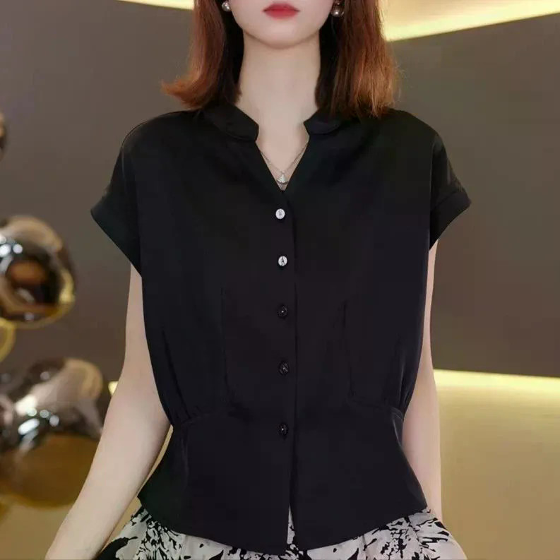 ส่งไวจากไทยBreezeM-5XL           แขนสั้นเสื้อยืดหลวม ๆ เสื้อฤดูร้อนบวกขนาดเกาหลีเสื้อผู้หญิงสั้น