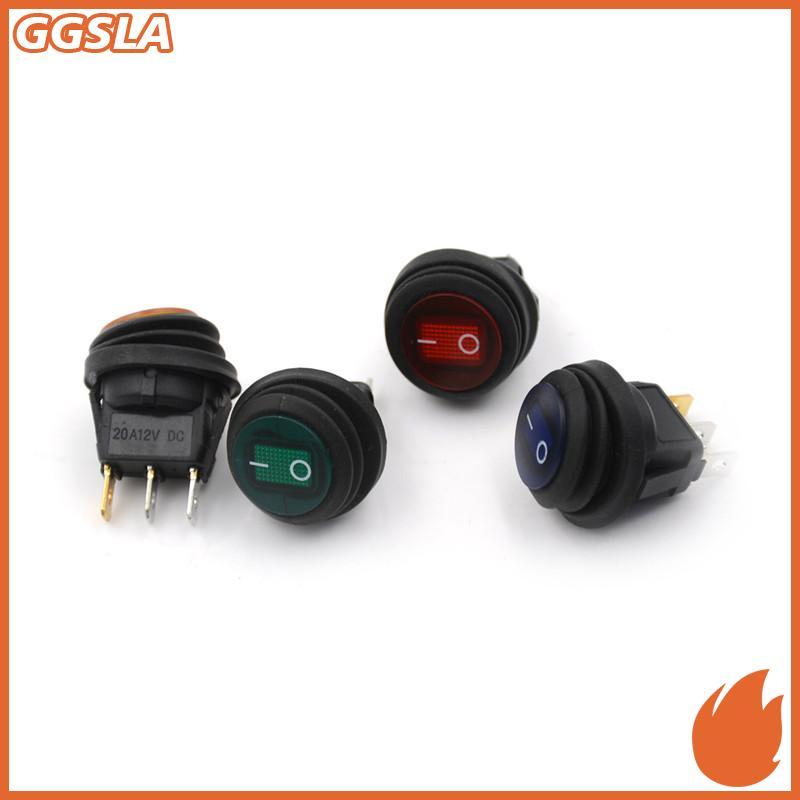 GGSLA กันน้ํารอบเปิด/ปิด Roer สวิทช์รถ Auto เรือ SPST Marine 12V ใหม่