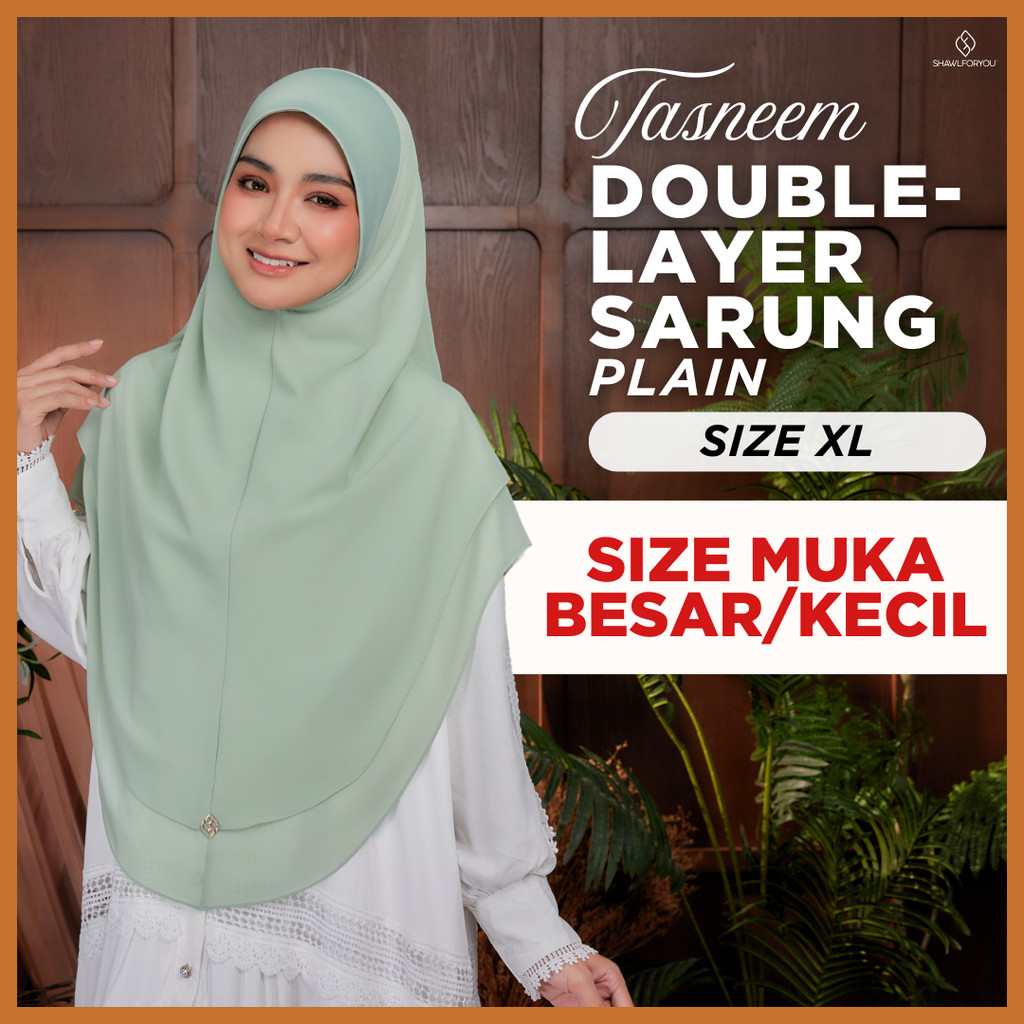 VARIATION FACE SIZE TASNEEM XL 12 INCH+ 11 INCH+ DOUBLE LAYER SARUNG